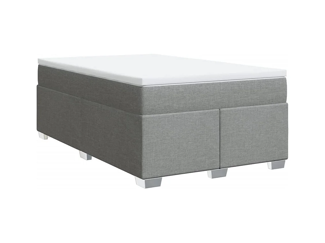 Sommier à lattes de lit avec matelas Gris clair 120x200cm Tissu