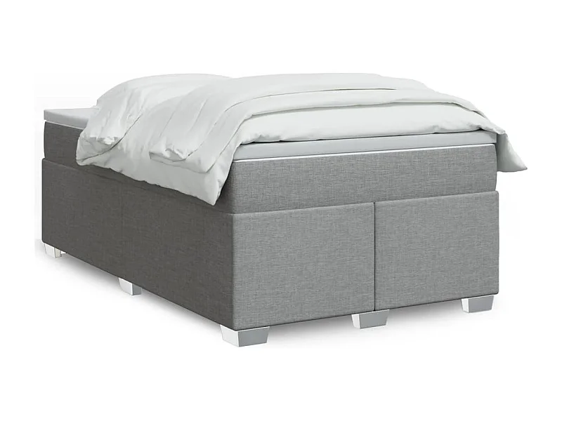 Boxspring met matras stof lichtgrijs 120x200 cm