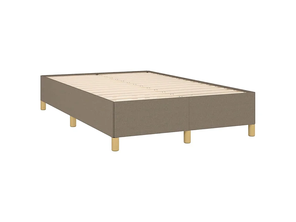 Sommier à lattes de lit matelas et LED taupe 120x190 cm tissu
