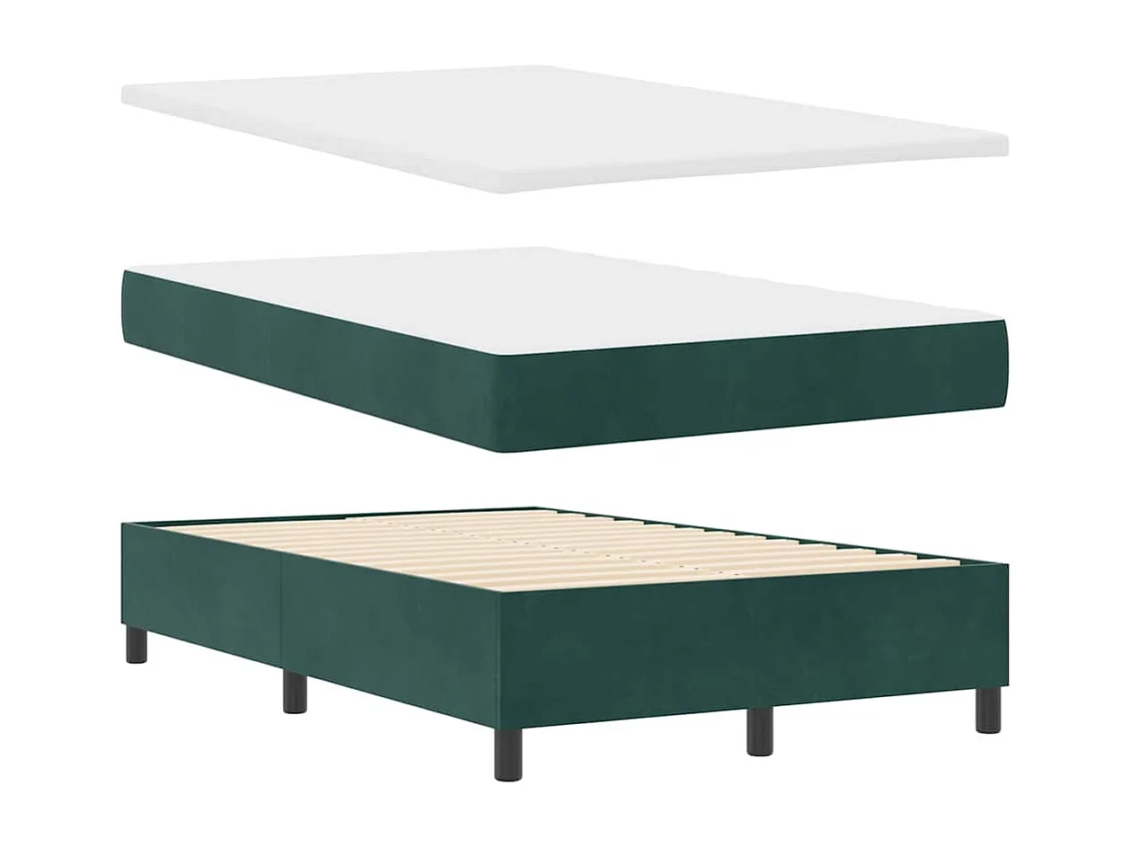 Boxspringbed met matras Donkergroen 120 x 190 cm Stof