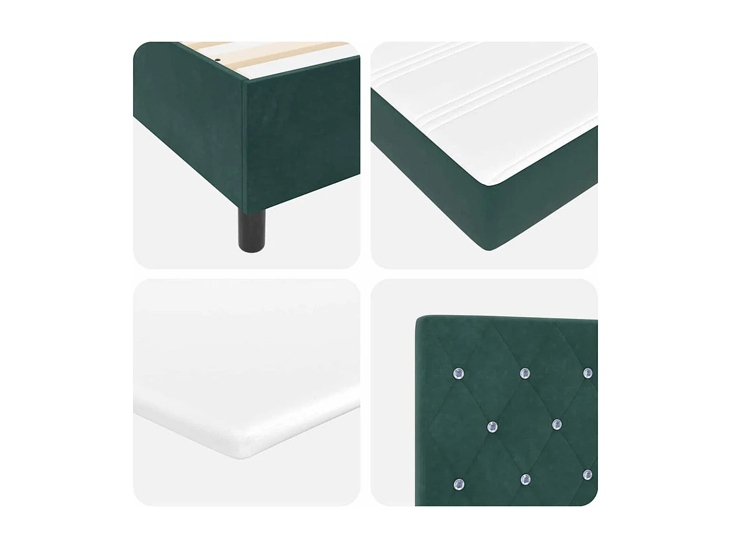 Boxspringbed met matras Donkergroen 120 x 190 cm Fluweel
