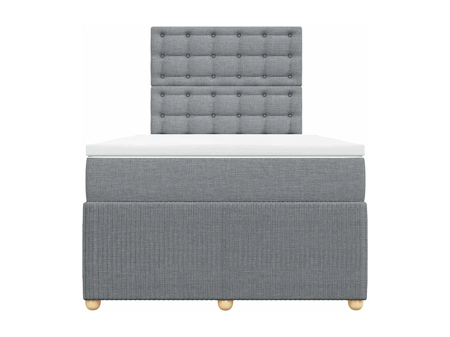 Sommier à lattes de lit et matelas gris clair 120x190 cm tissu