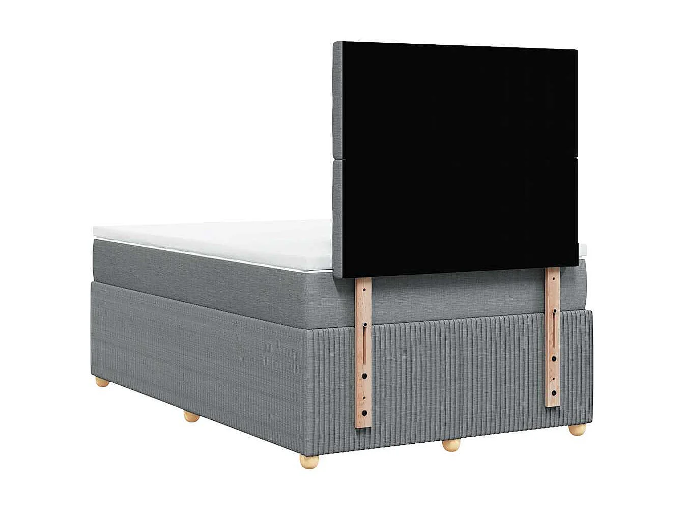 Sommier à lattes de lit et matelas gris clair 120x190 cm tissu