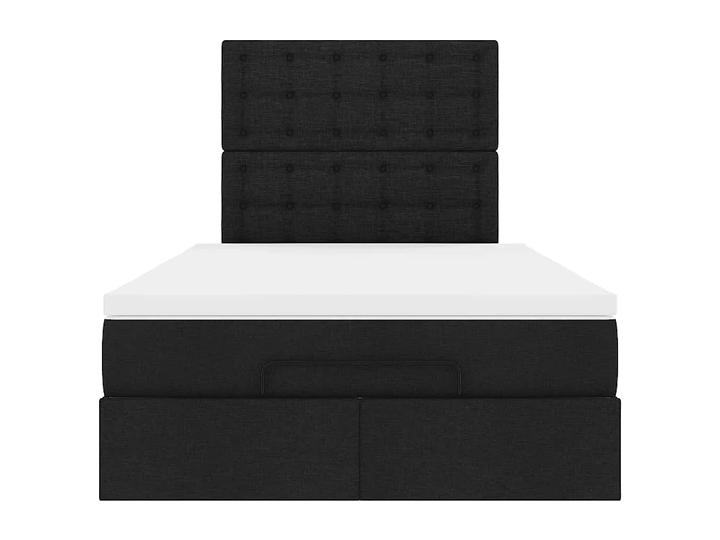 moldura de cama síriaXL otomana com colchão preto tecido