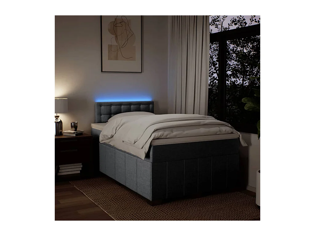 Boxspring met matras stof lichtgrijs 120x190 cm