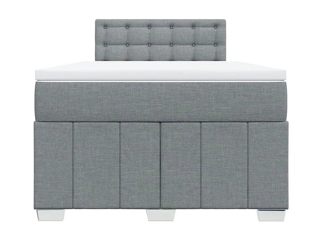 Cama boxspring com colchão 120x190 cm tecido cinzento-claro
