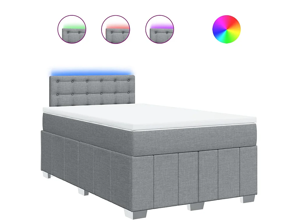 Boxspring met matras stof lichtgrijs 120x190 cm