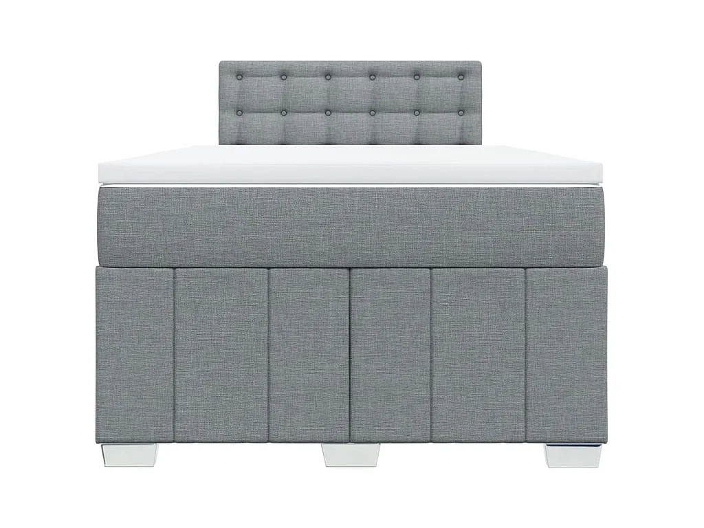 Boxspring met matras stof lichtgrijs 120x190 cm