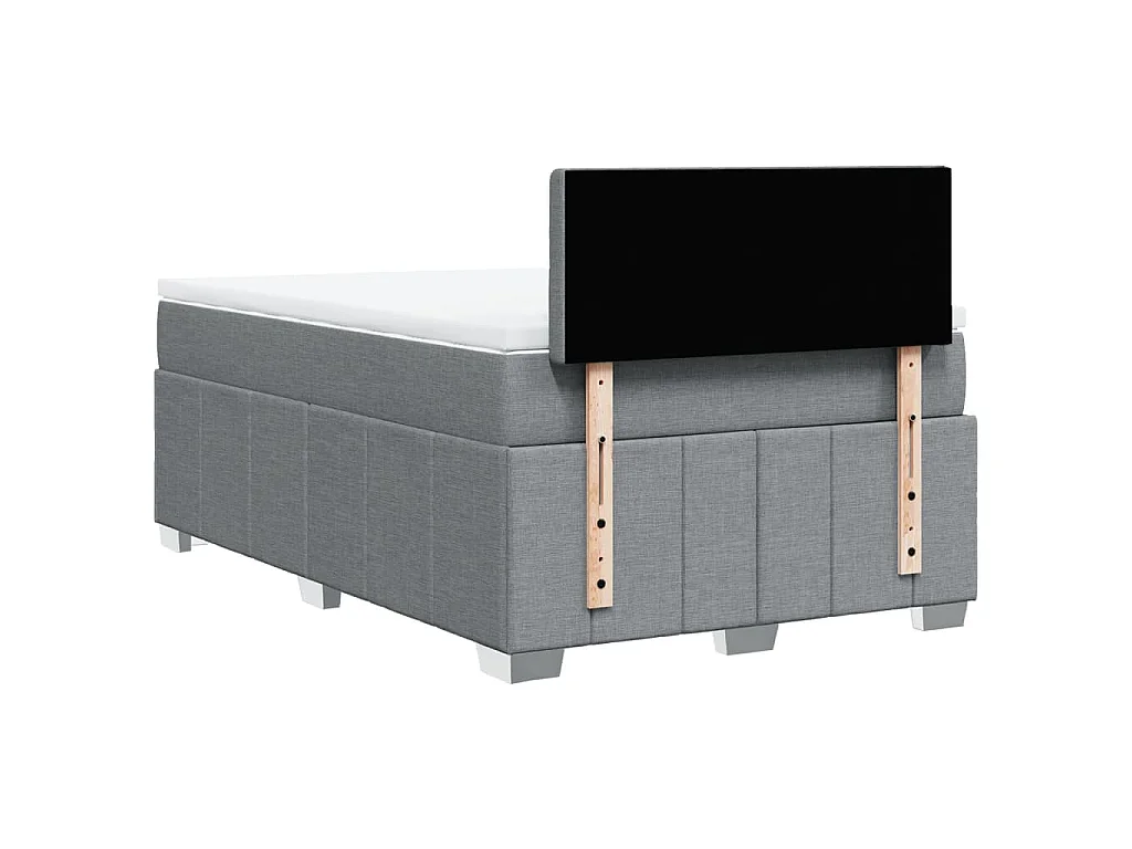 Boxspring met matras stof lichtgrijs 120x190 cm