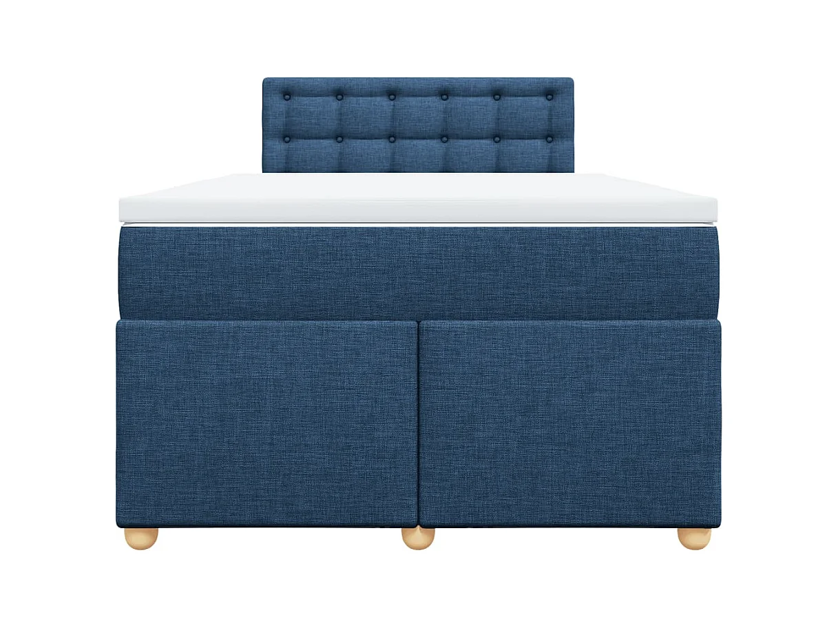Boxspring met matras stof blauw 120x200 cm