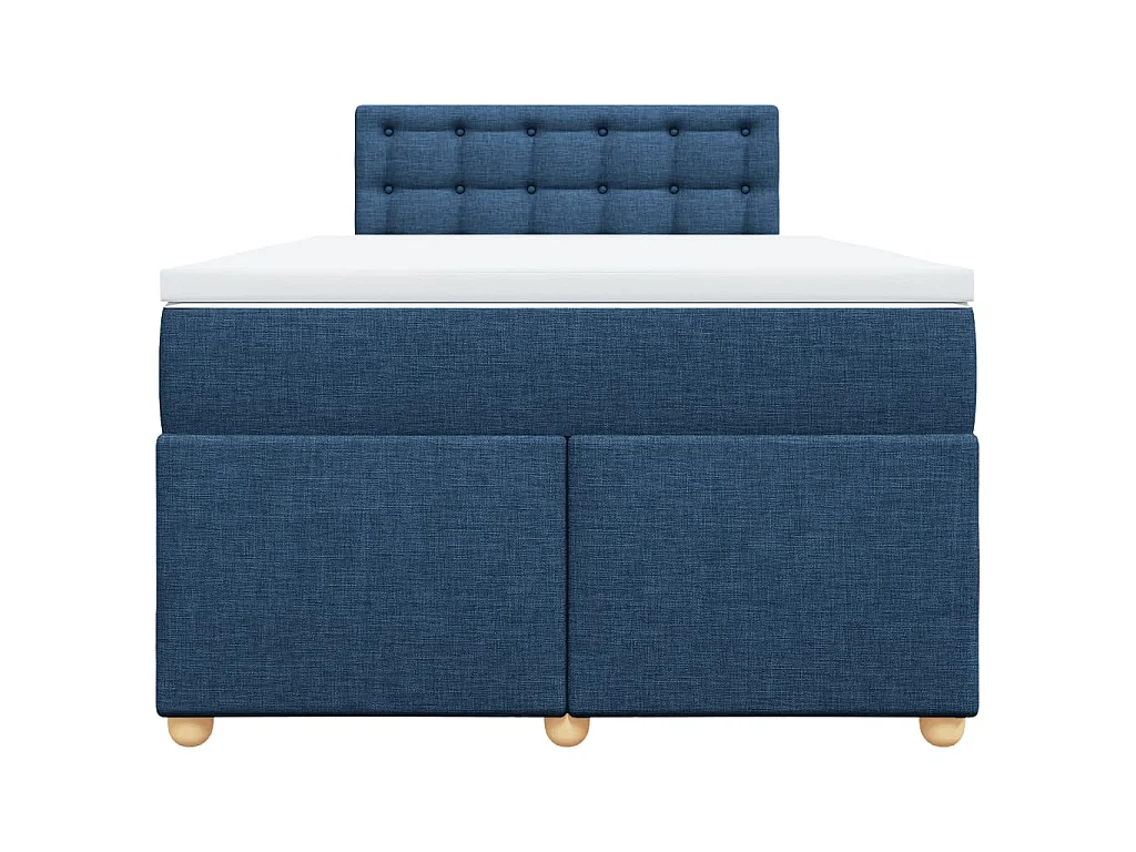 Sommier à lattes de lit avec matelas Bleu 120x200 cm Tissu