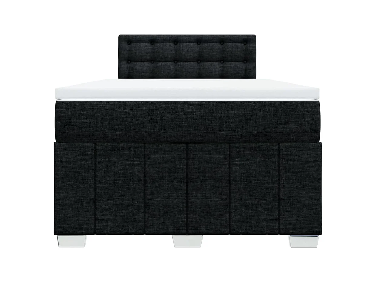Sommier à lattes de lit avec matelas noir 120x190 cm tissu