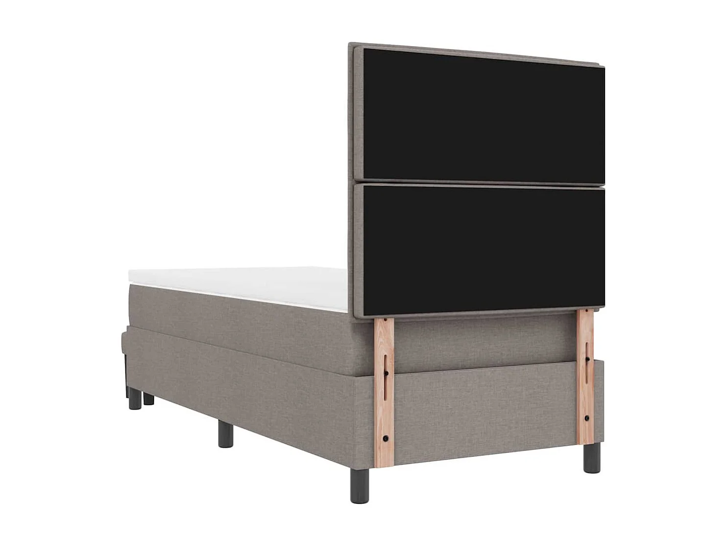 Lit à ressorts avec matelas Taupe 100 x 200 cm tissu