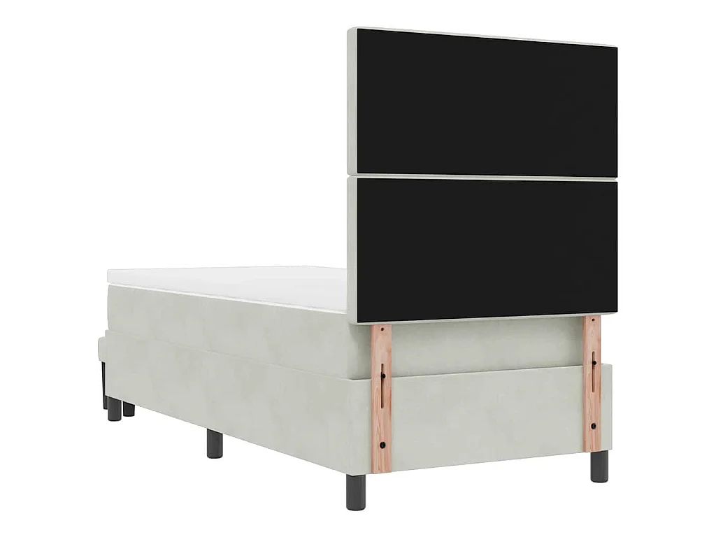 Boxspringbett mit Kopfteil Hellgrau 200 x 100 cm Samt