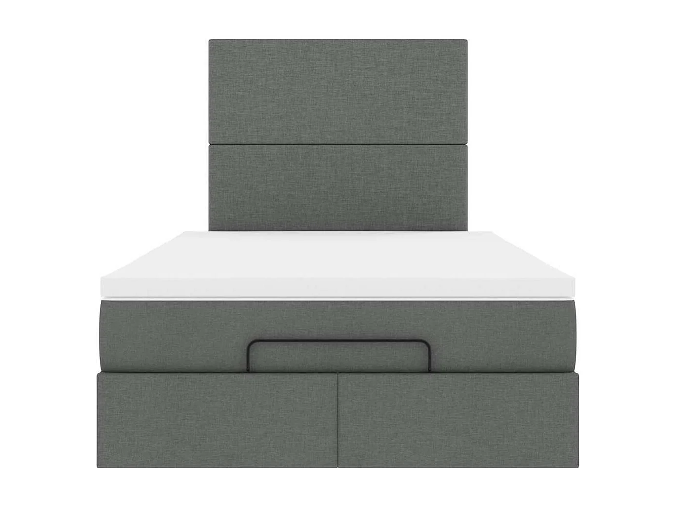 Ottoman bed met matras en LED's 120x190 cm stof donkergrijs