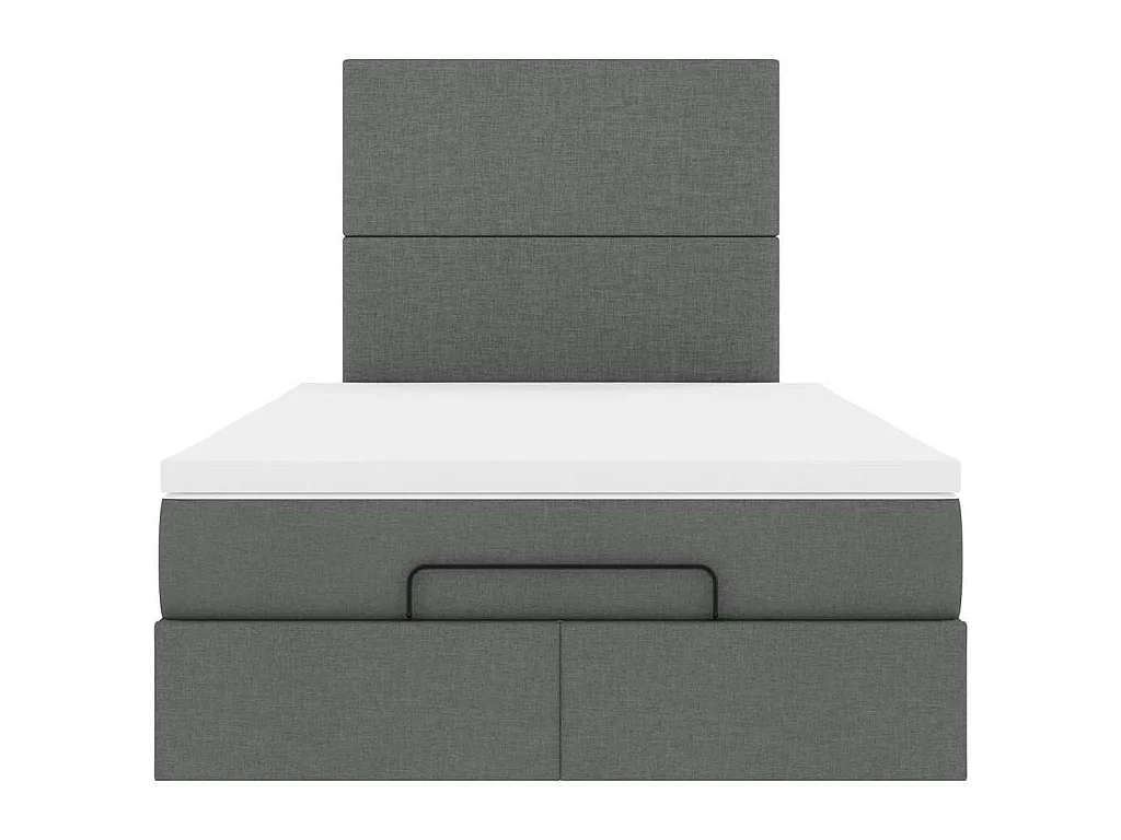 Ottoman bed met matras en LED's 120x190 cm stof donkergrijs
