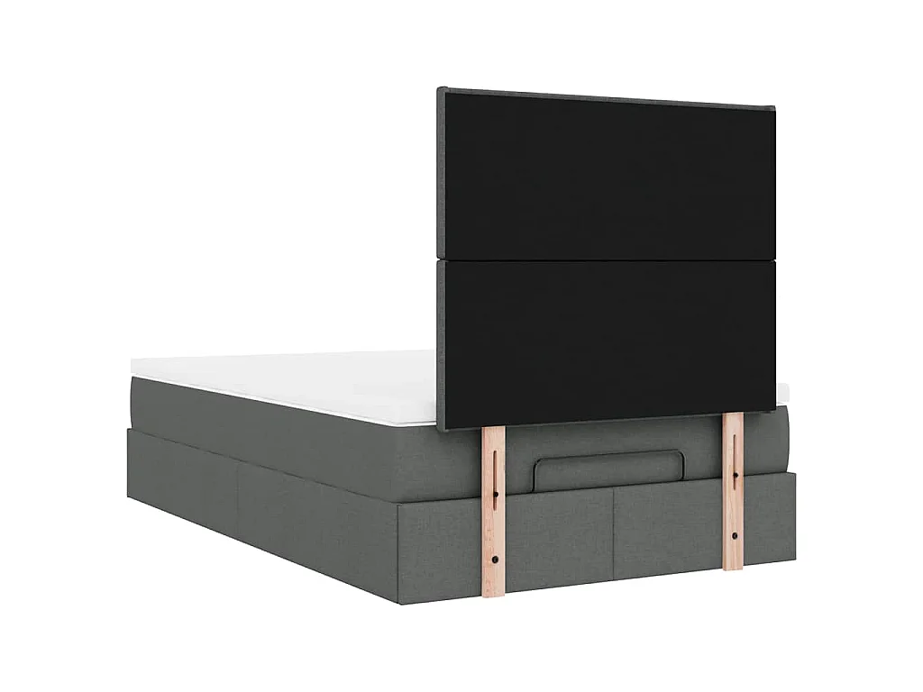 Ottoman bed met matras en LED's 120x190 cm stof donkergrijs