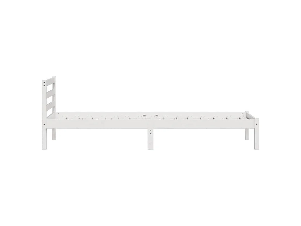 Cadre de lit Blanc 225,5 x 105,5 x 69,5 cm Bois de Pin Massif