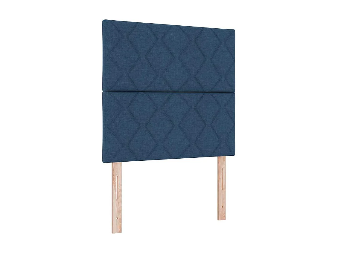 Estructura de cama con cabecera Azul 120 x 200 cm tela