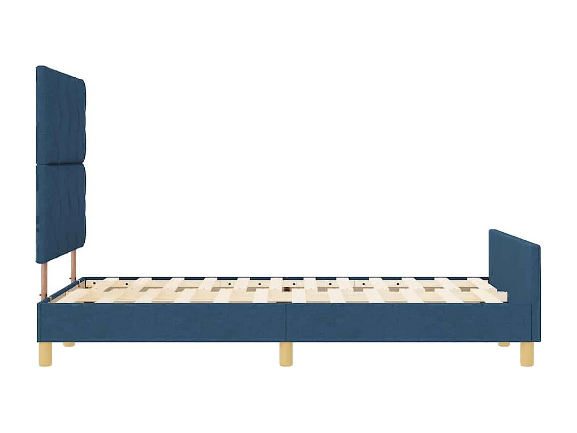 Cadre de lit avec tête de lit Bleu 120 x 200 cm tissu