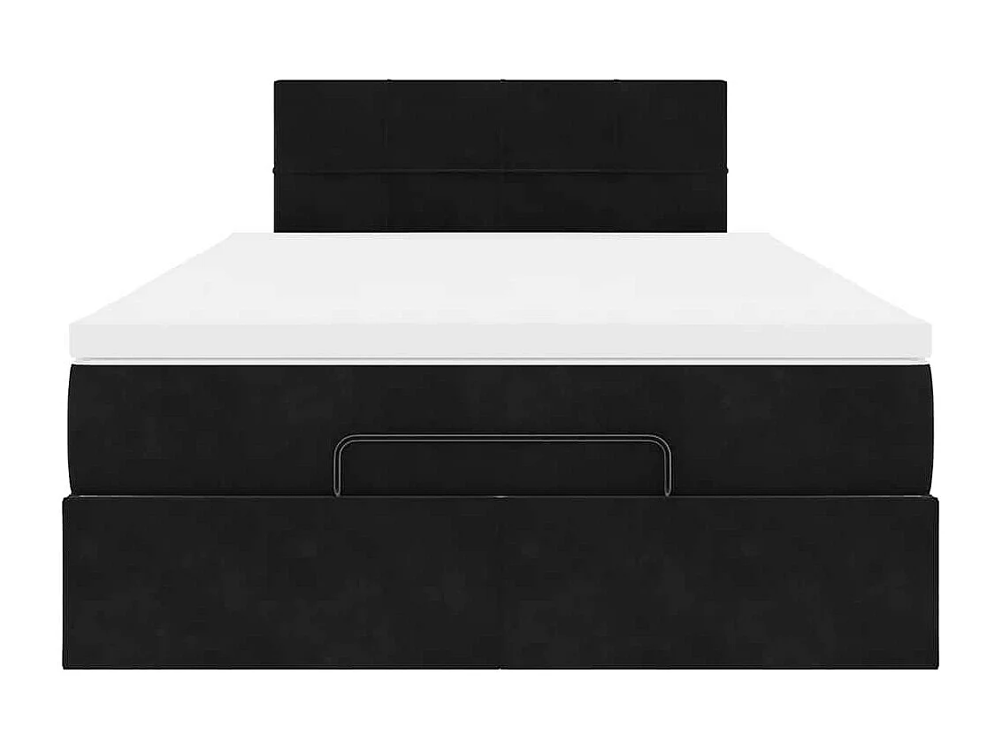 Lit ottoman avec matelas noir 120x190 cm velours