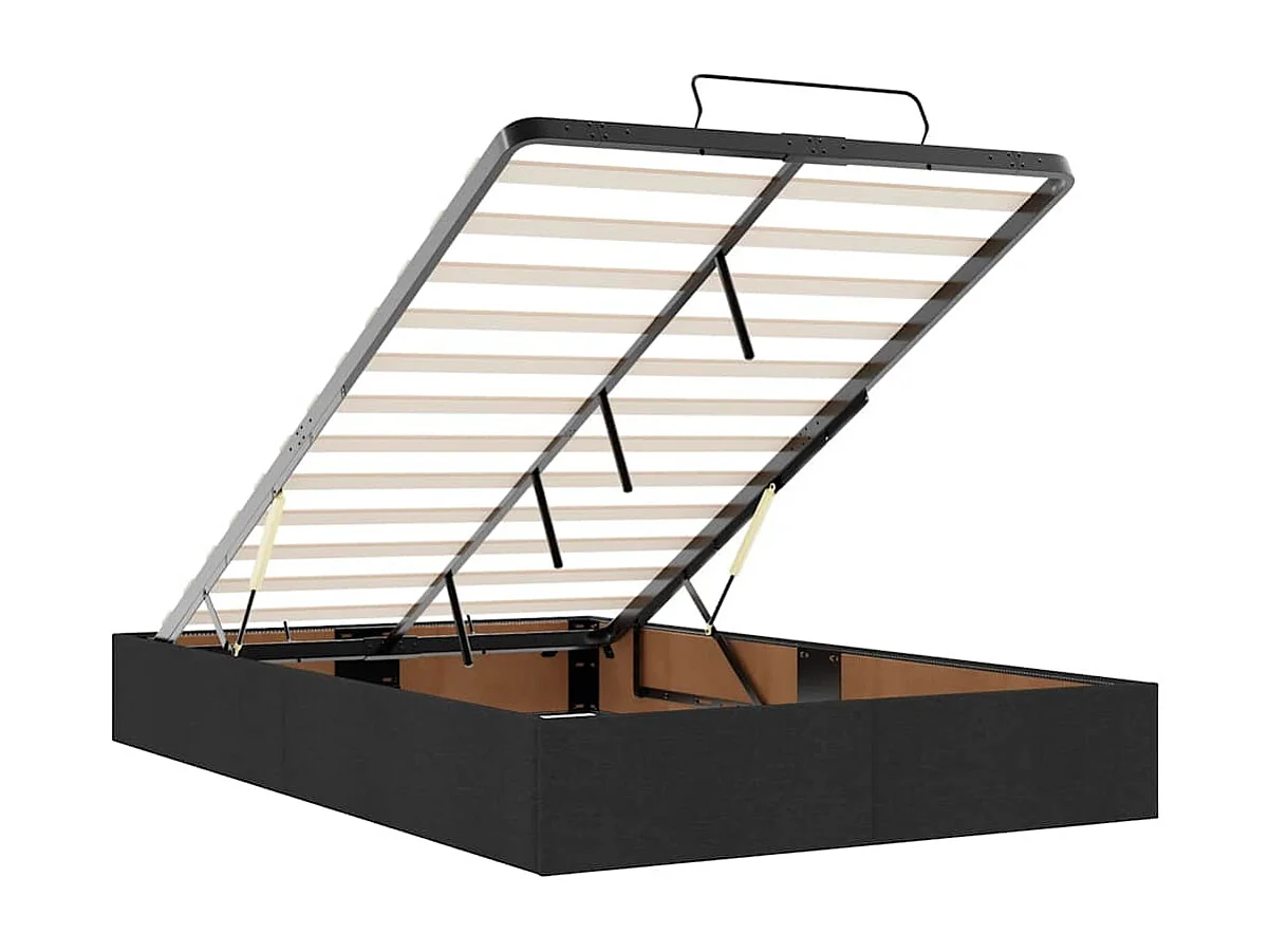 Lit ottoman avec matelas noir 120x190 cm velours