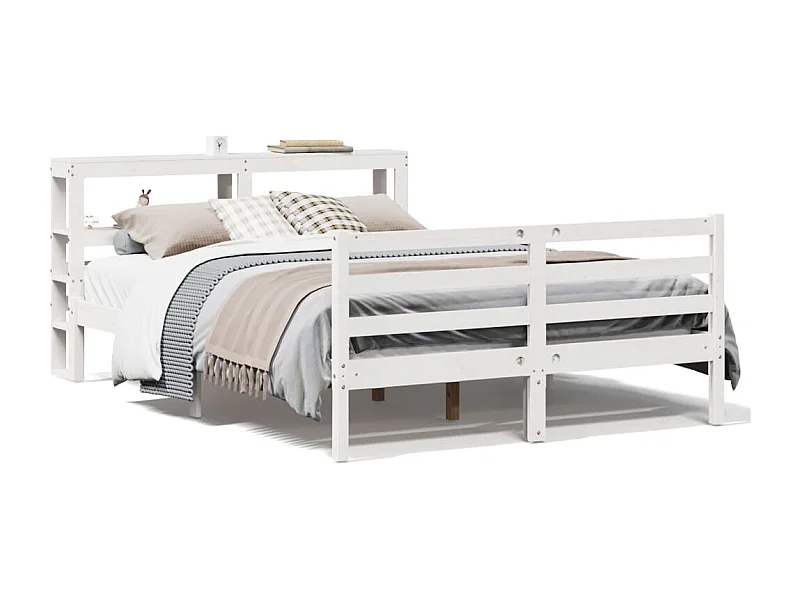 Bedframe zonder matras massief grenenhout wit 120x190 cm