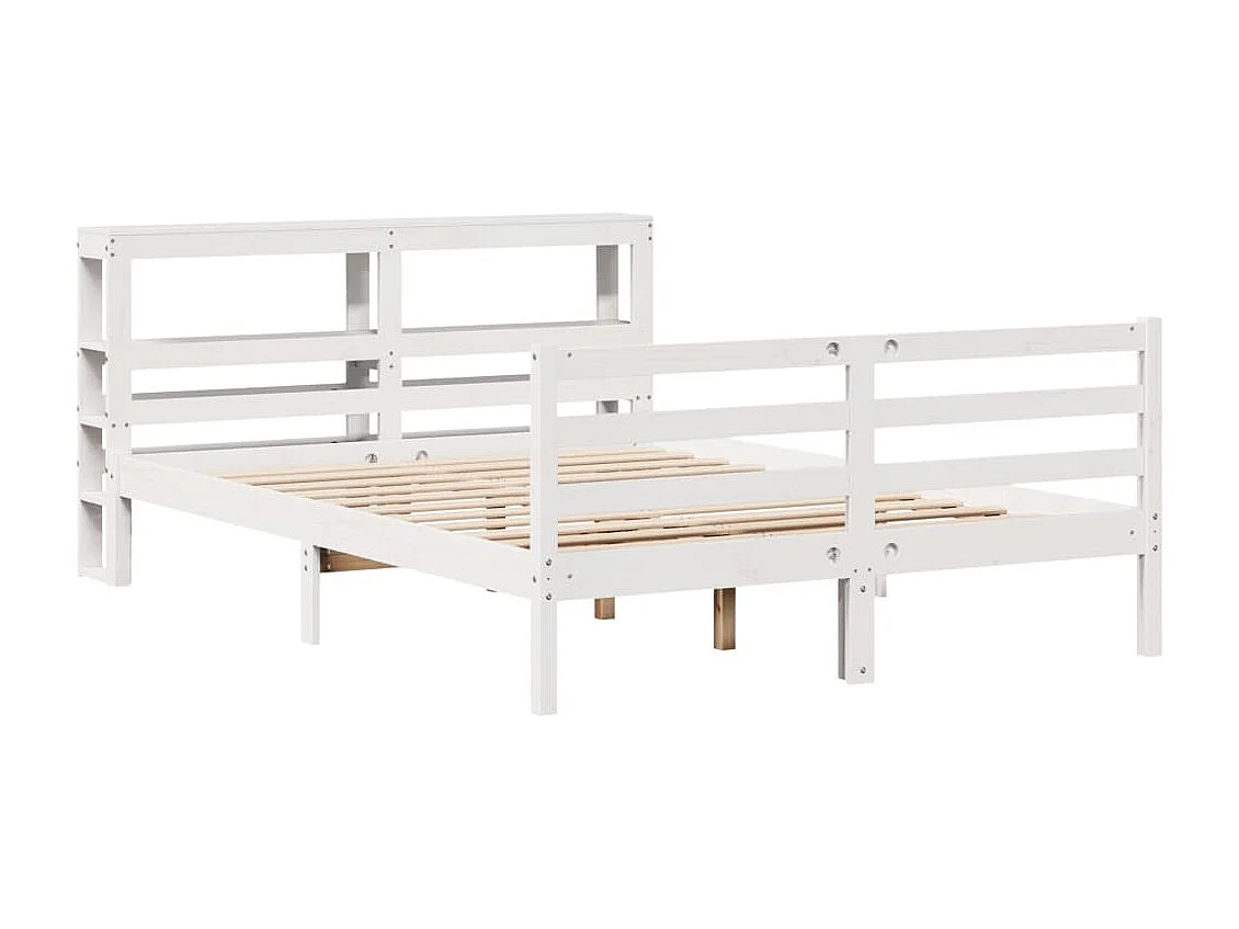 Massivholzbett ohne Matratze Weiß 120x190 cm Kiefernholz