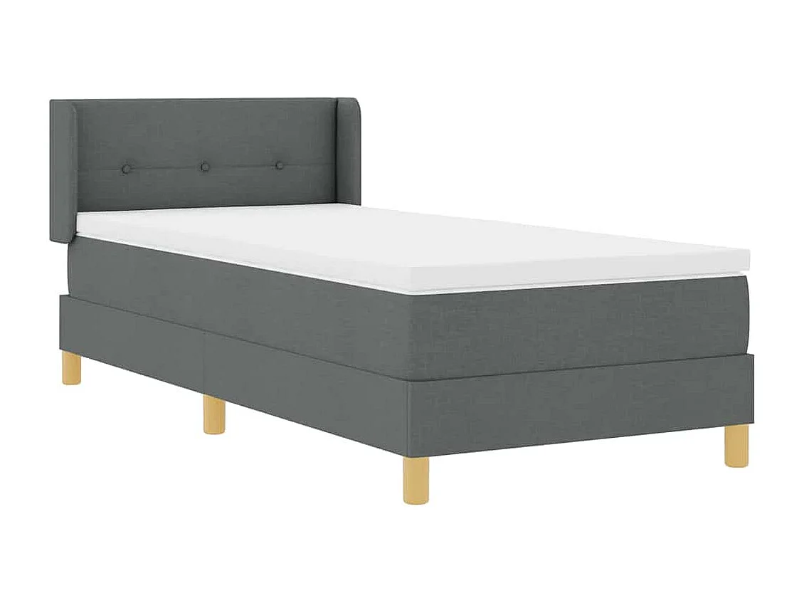 Letto a molle con testiera Grigio scuro 200 x 100 cm Poliestere