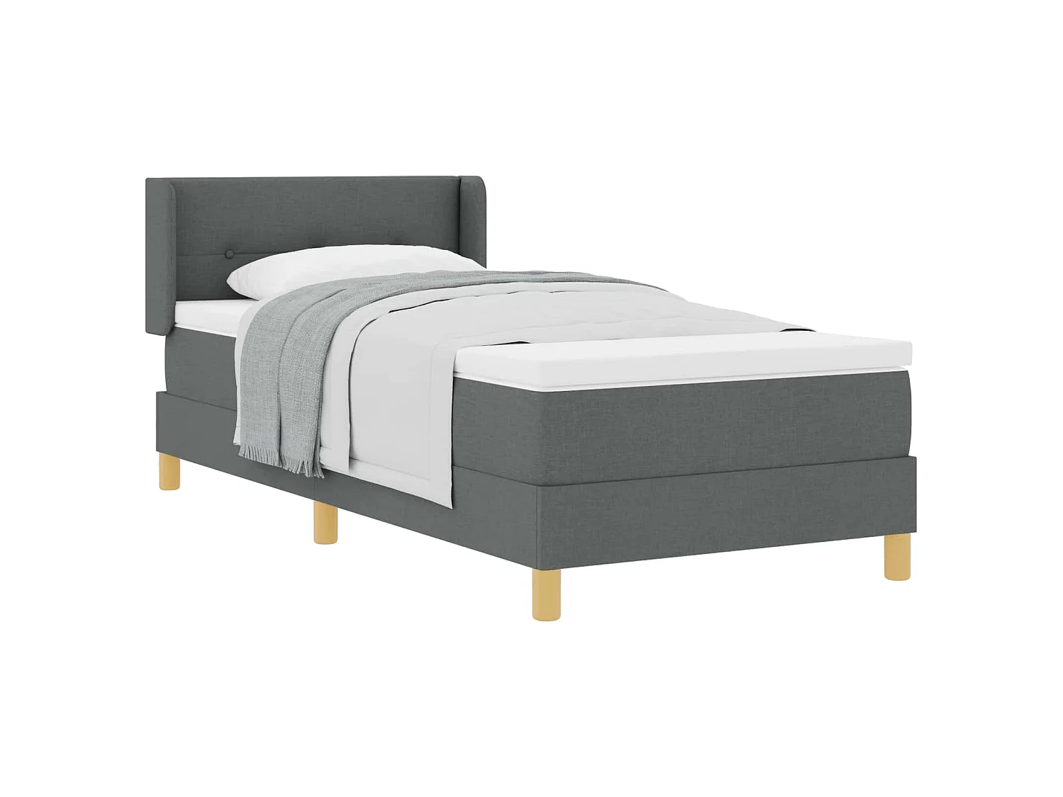 Boxspringbed met hoofdeinde Donkergrijs 200 x 100 cm Stof