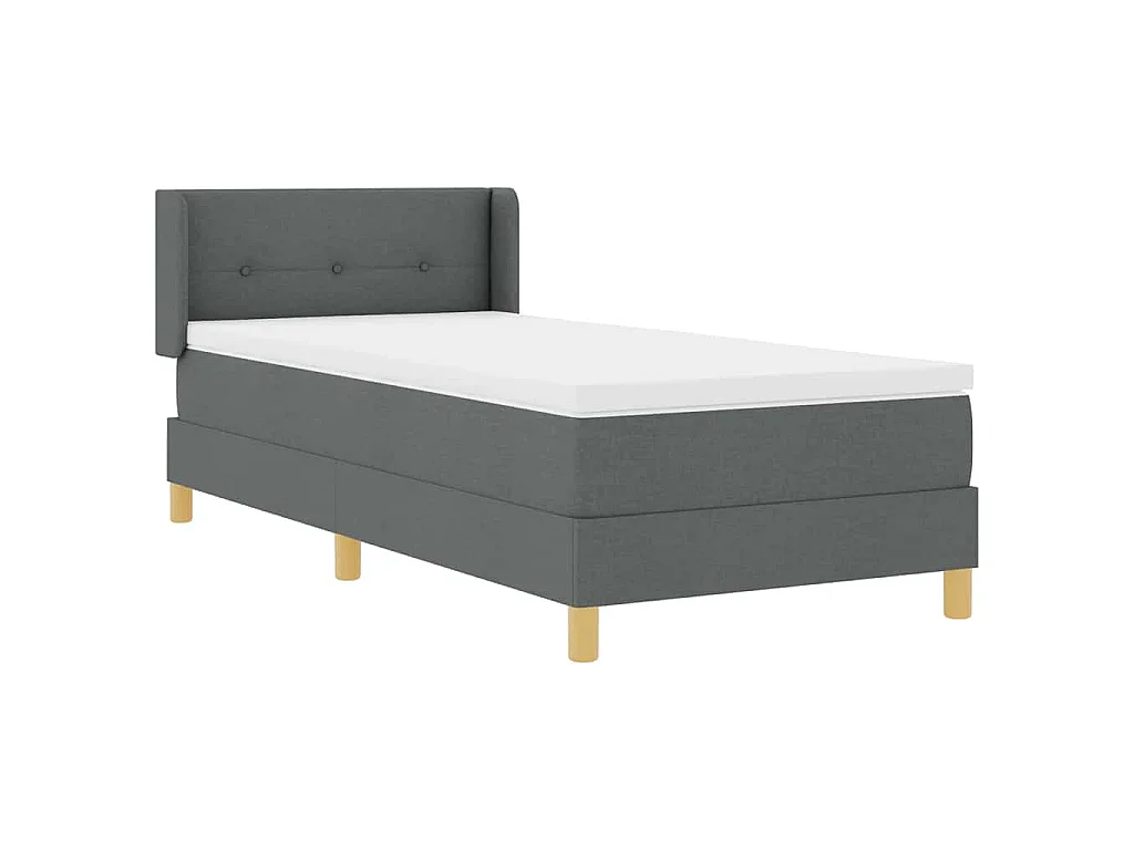 Boxspringbed met hoofdeinde Donkergrijs 200 x 100 cm Stof