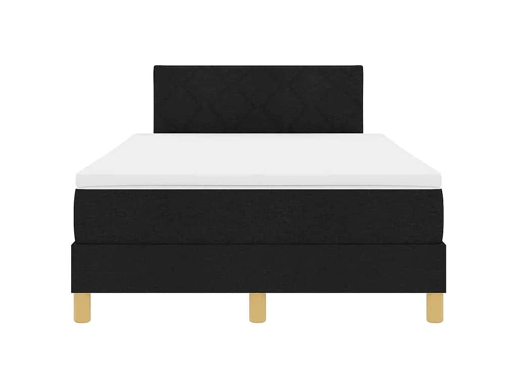 Boxspringbed met kussen met hoofdeinde Zwart 120 x 200 cm Stof