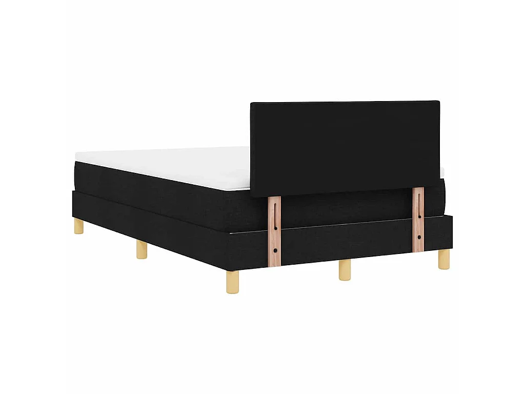 Boxspringbed met kussen met hoofdeinde Zwart 120 x 200 cm Stof