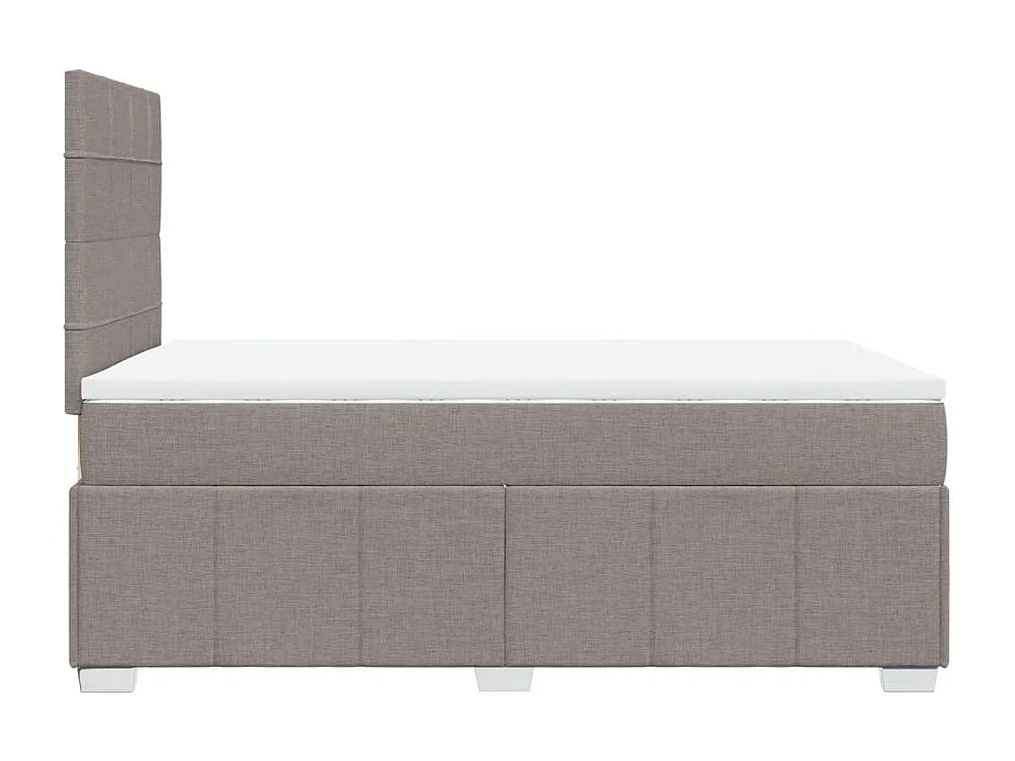 Cama boxspring c/ colchão 120x190cm tecido castanho-acinzentado