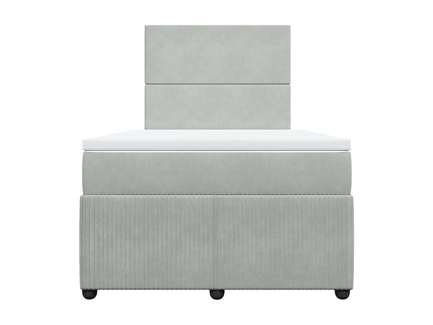 Boxspringbett mit Matratze Hellgrau 120x190 cm Samt