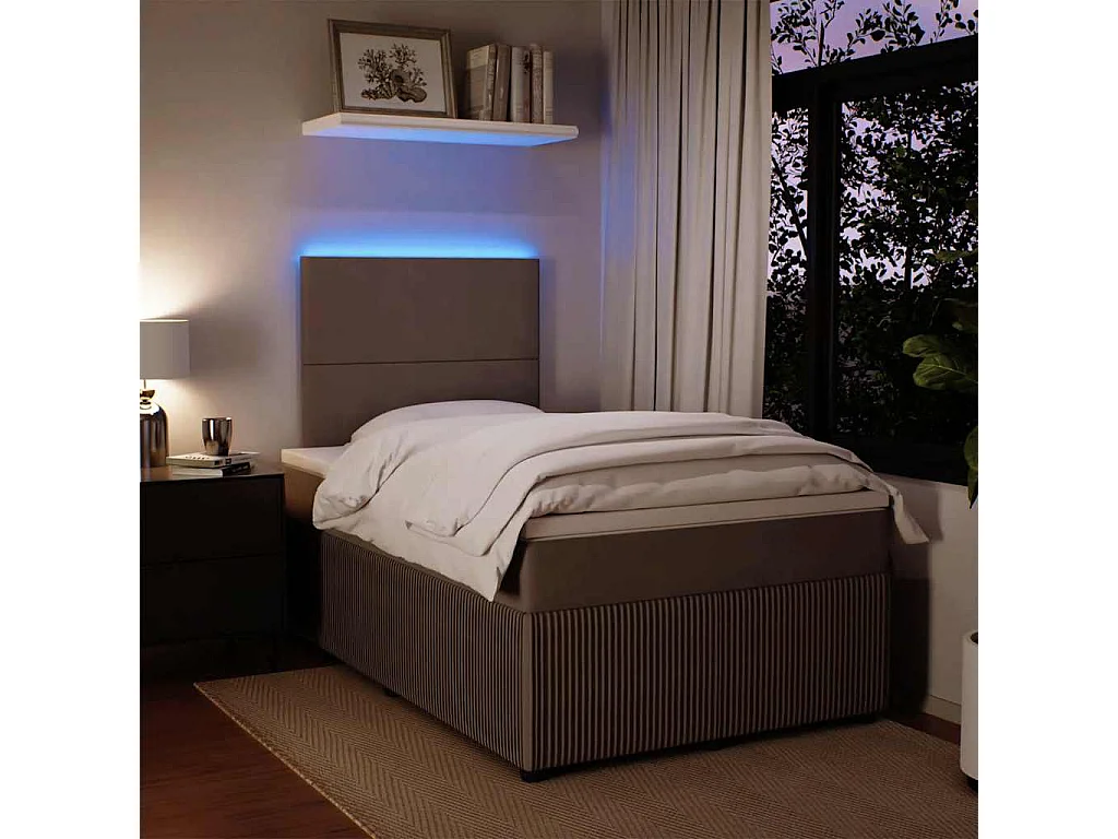 Sommier à lattes de lit et matelas gris clair 120x190cm velours