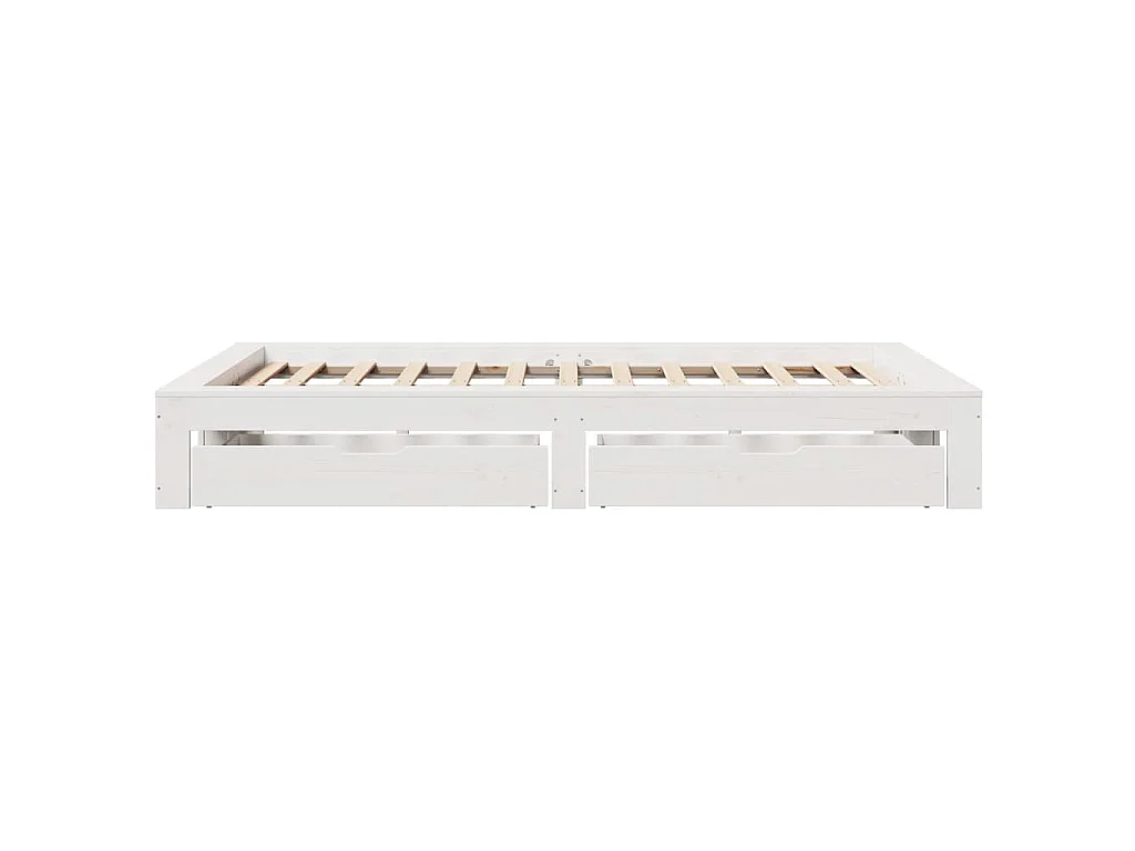 Cadre de lit sans matelas blanc 120x200 cm bois de pin massif