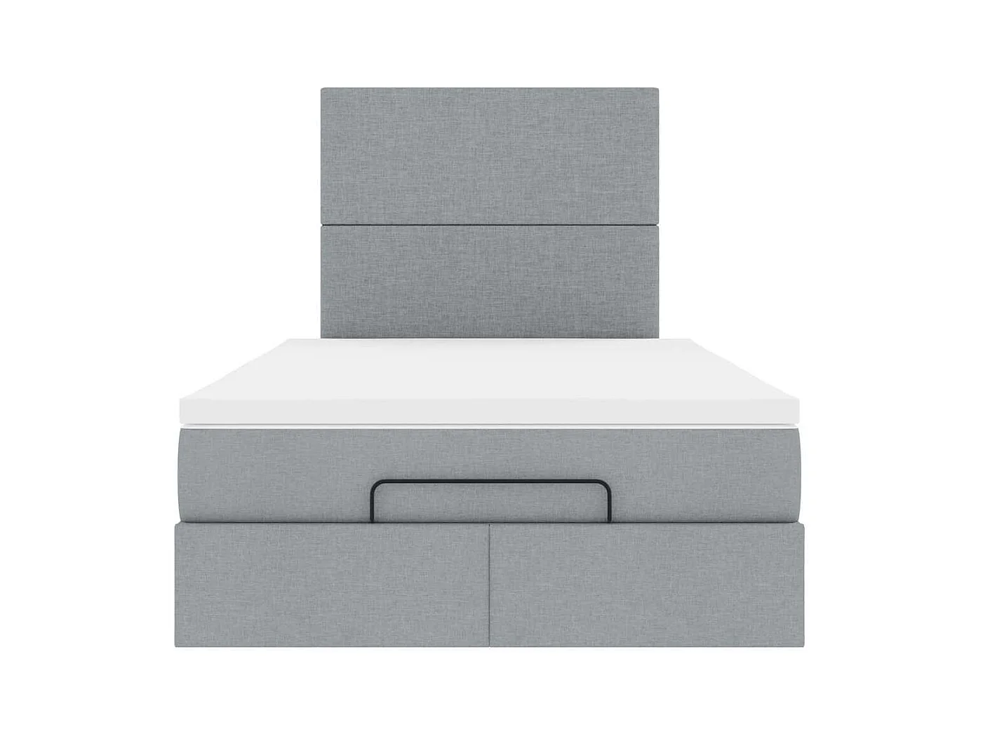Cadre de lit ottoman avec matelas gris clair 120x190 cm tissu