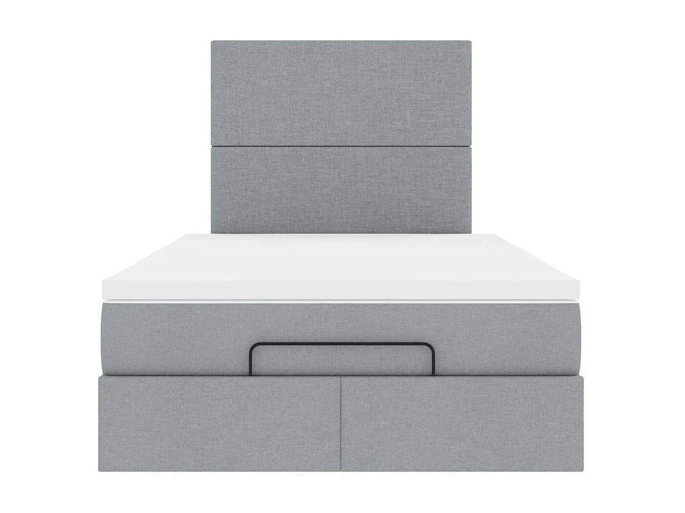 Cadre de lit ottoman avec matelas gris clair 120x190 cm tissu