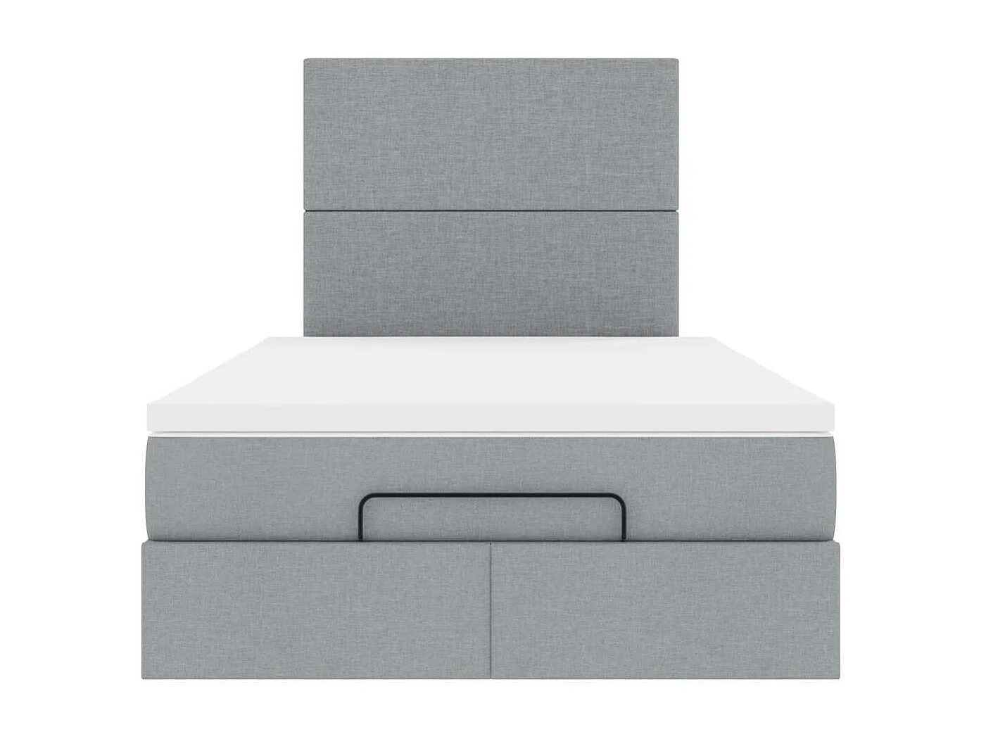 Cadre de lit ottoman avec matelas gris clair 120x190 cm tissu