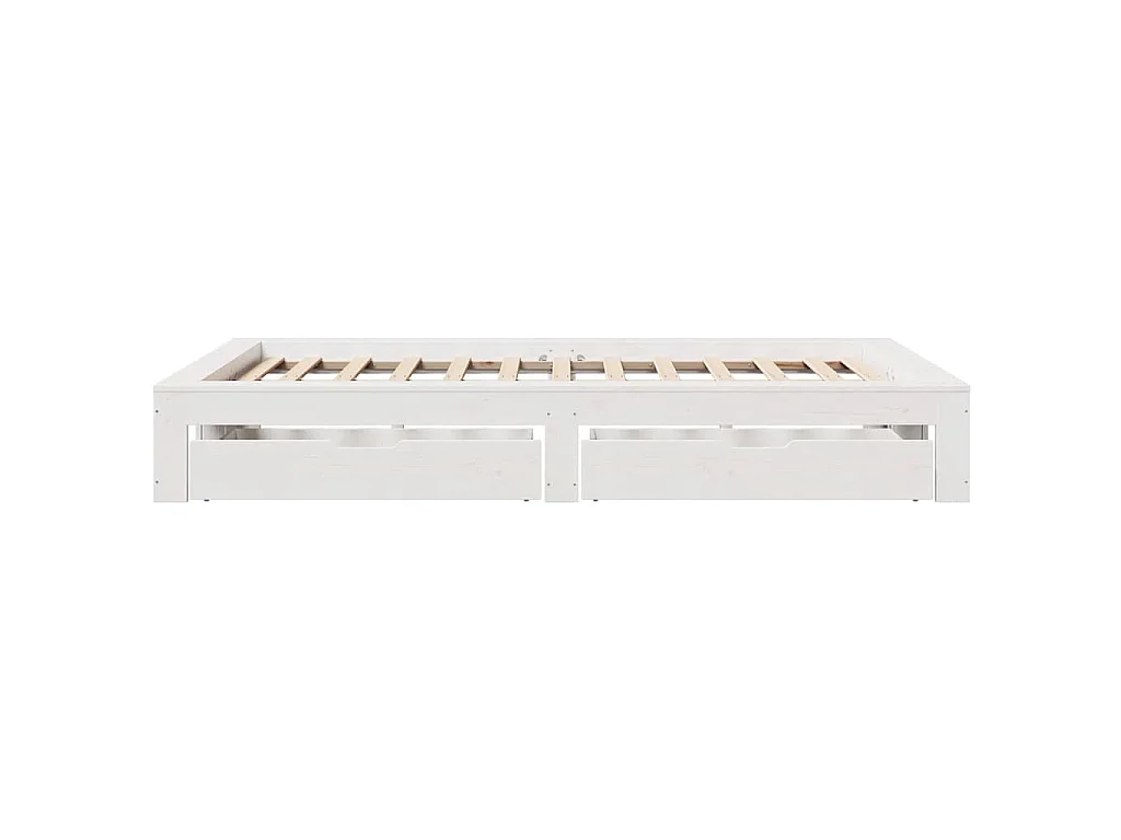 Cadre de lit sans matelas blanc 120x190 cm bois de pin massif