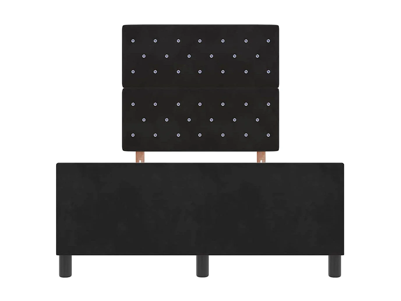 Cama Box com cabeceira Preto 120 x 200 cm Veludo