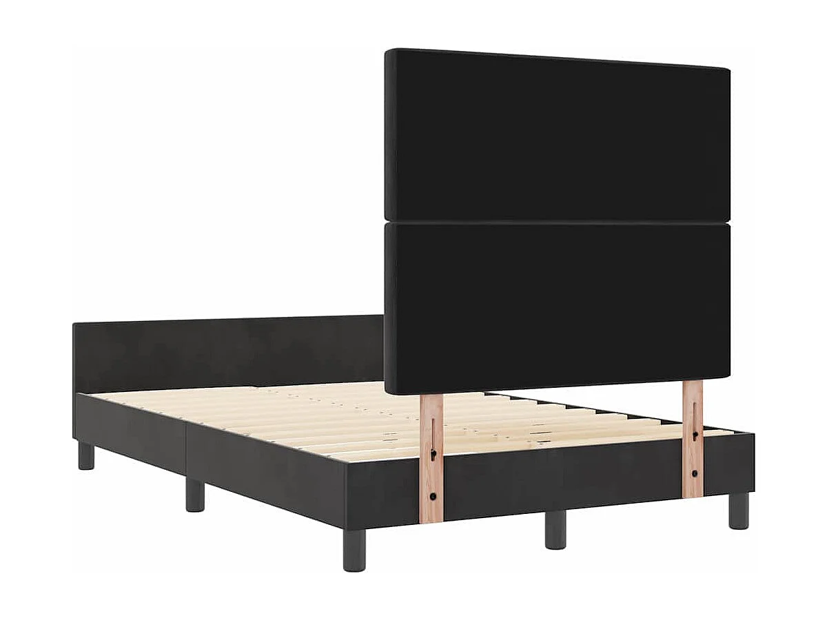 Cama Box com cabeceira Preto 120 x 200 cm Veludo