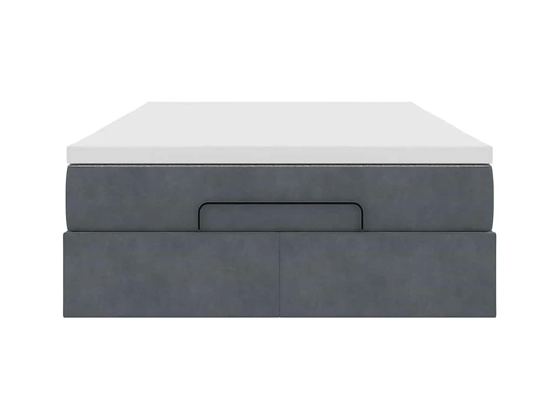 Ottoman-Bett mit Matratze Dunkelgrau 120x190 cm Samt