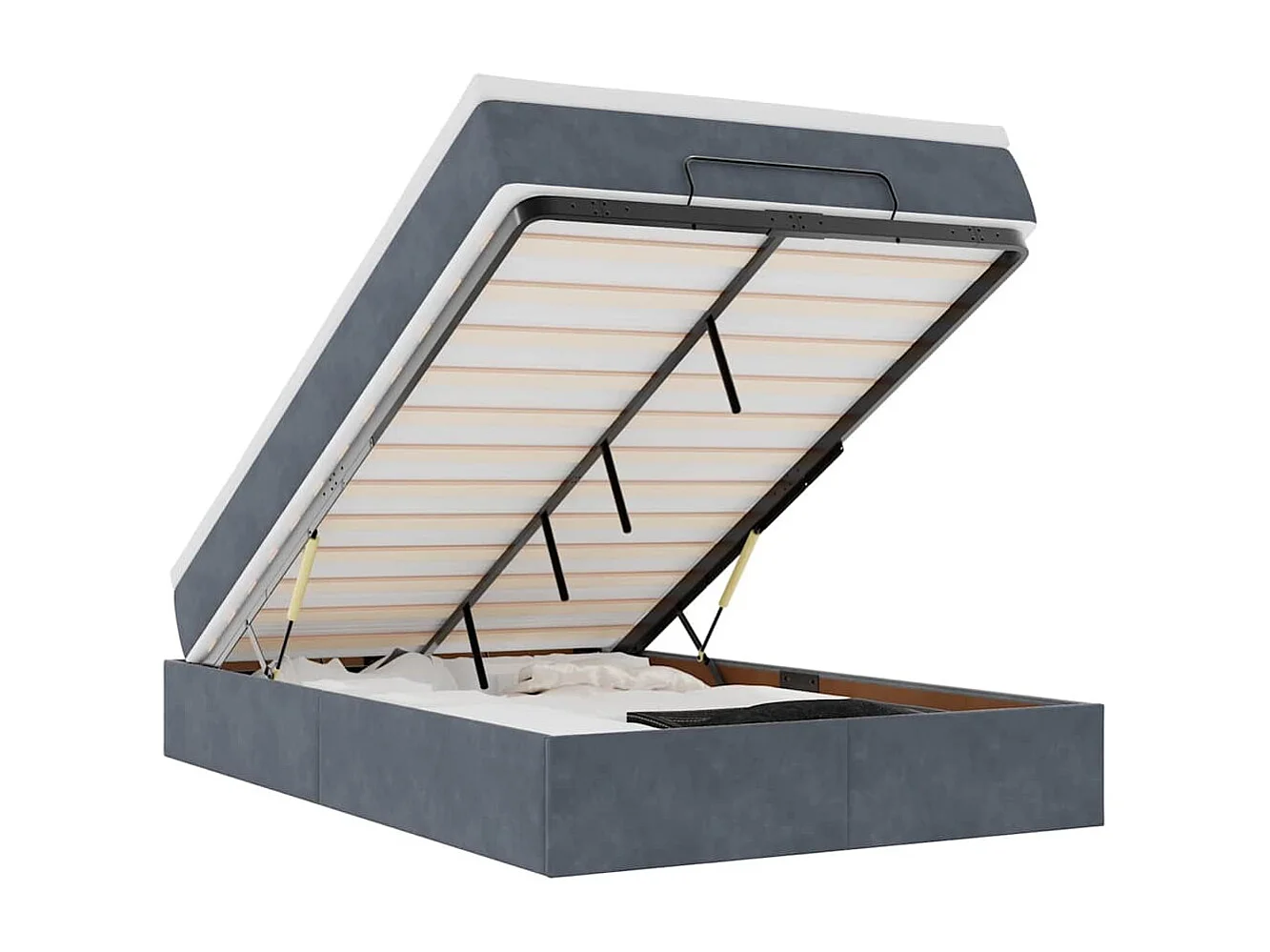 Bed poef met matras 120x190 cm fluweel donkergrijs