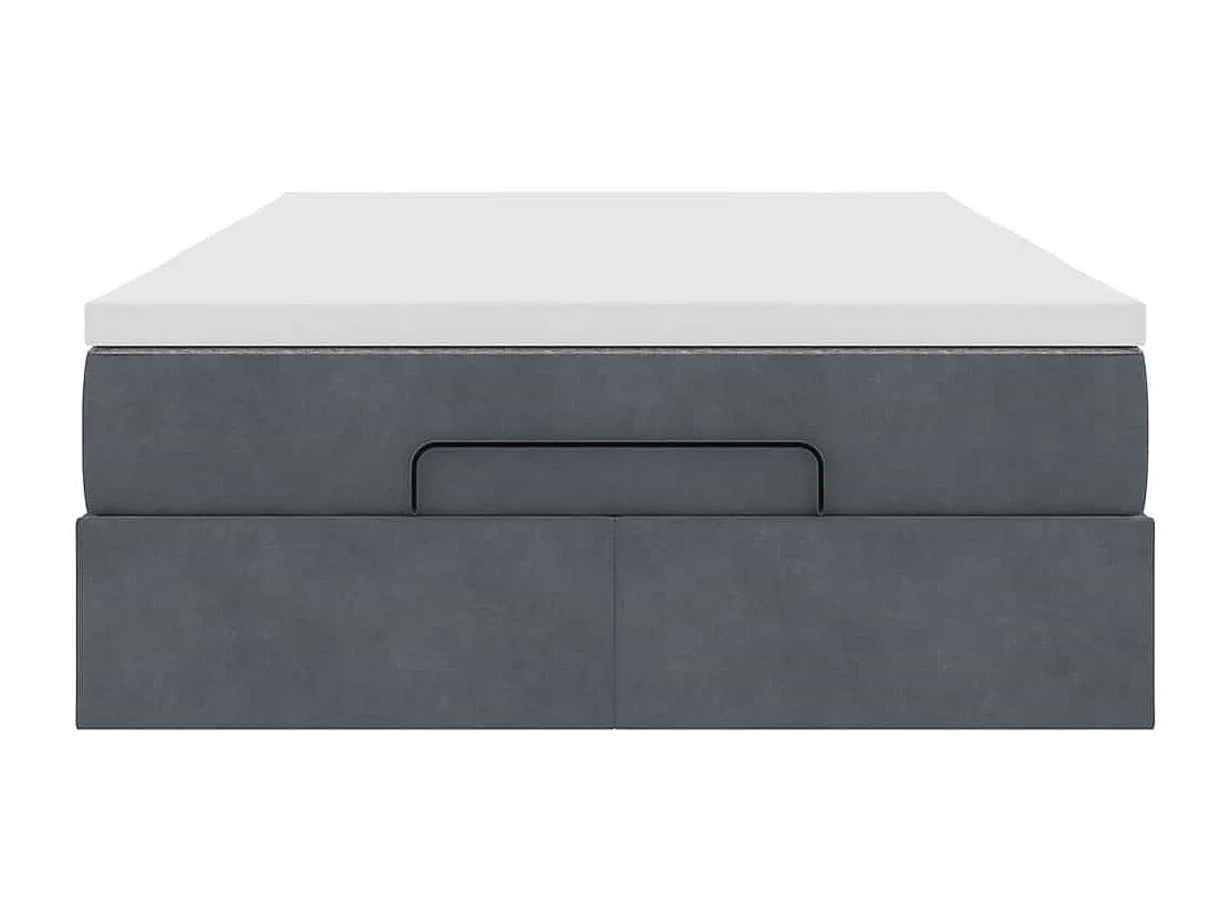 Bed poef met matras 120x190 cm fluweel donkergrijs