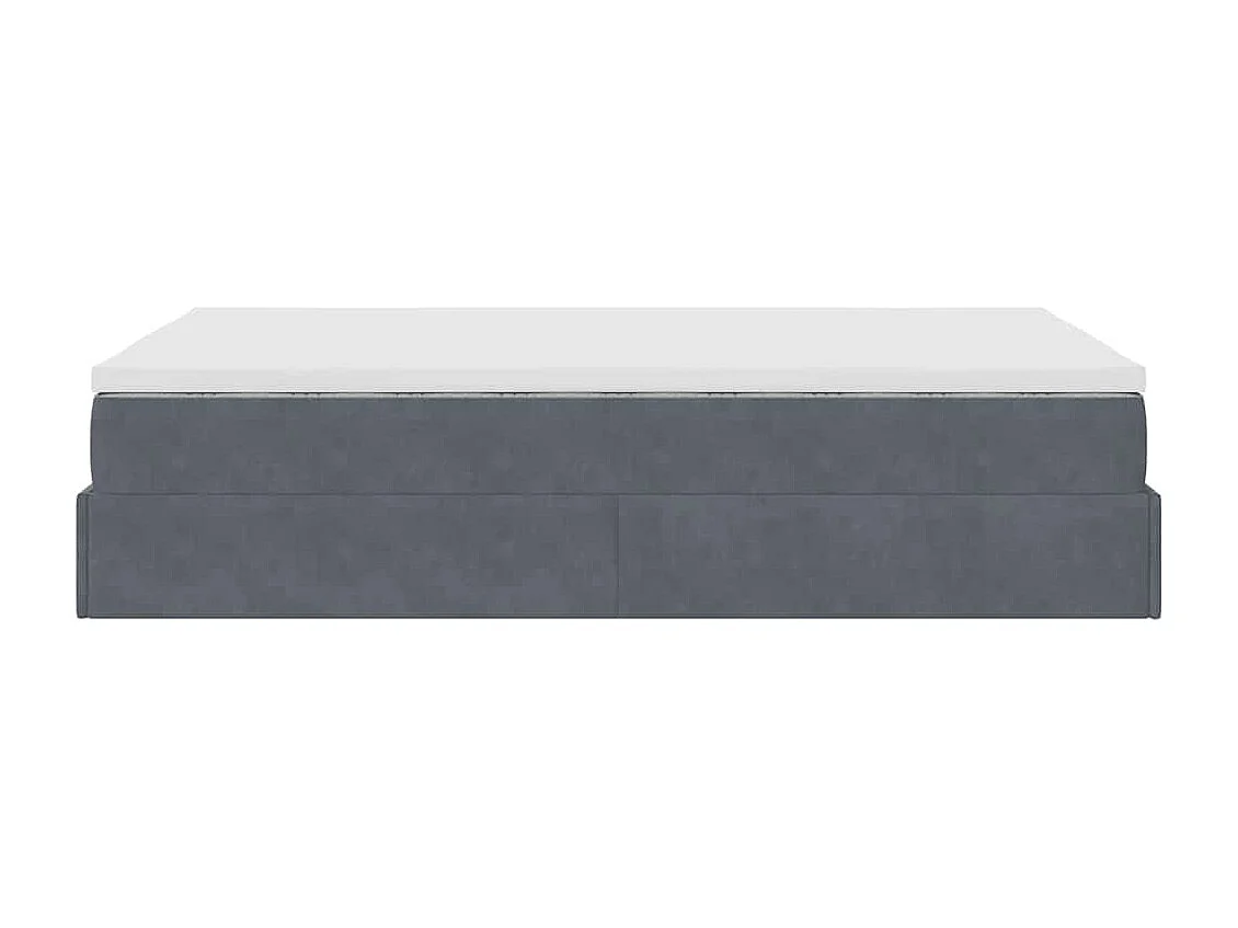 Bed poef met matras 120x190 cm fluweel donkergrijs
