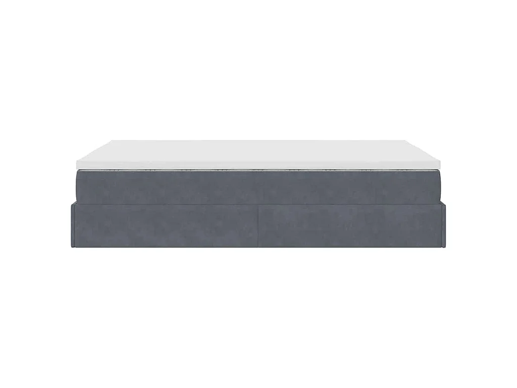 Cama otomana con colchón 120x190 cm terciopelo gris oscuro