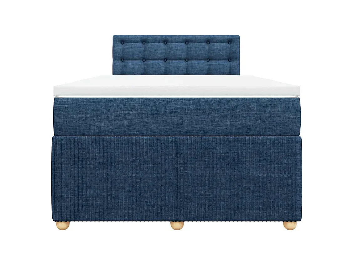 Sommier à lattes de lit avec matelas bleu 120x190 cm tissu