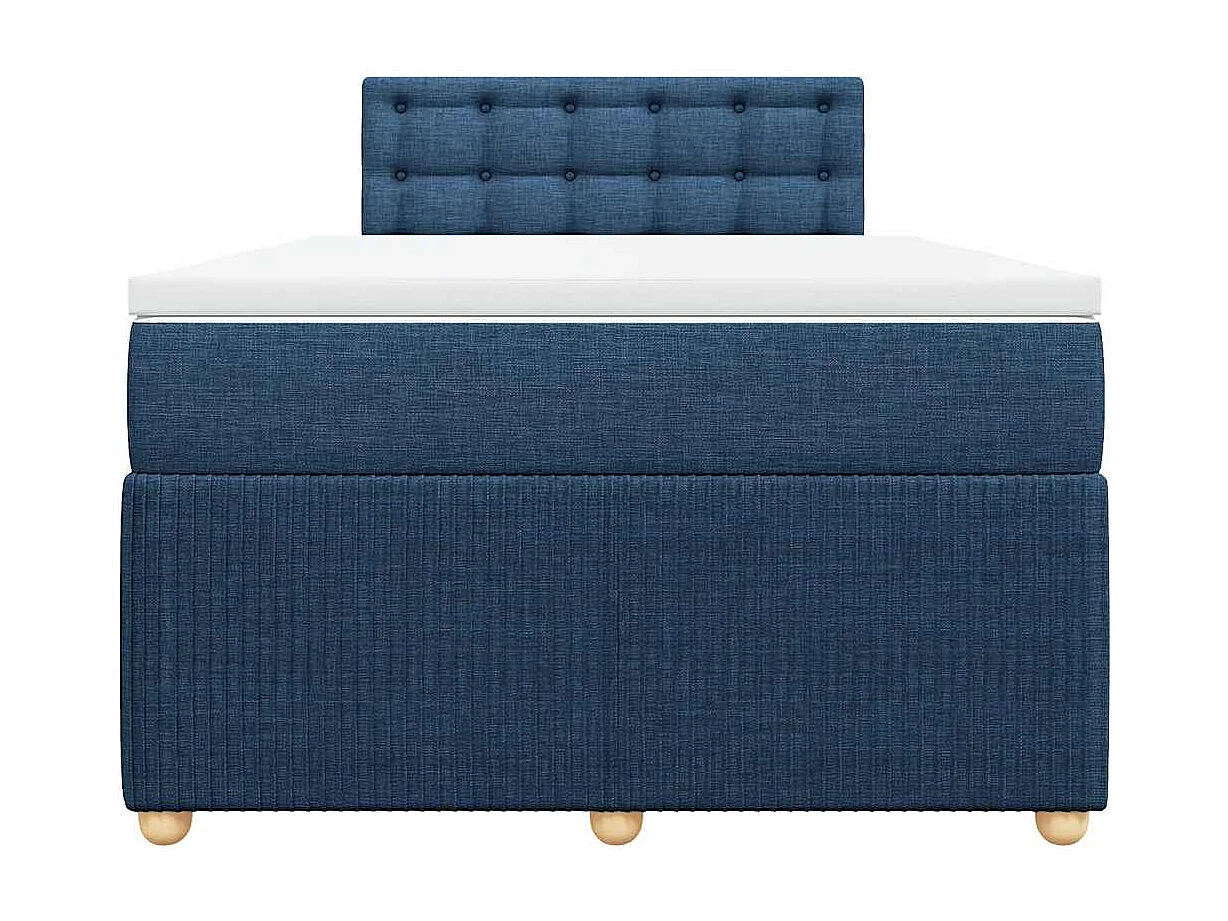 Sommier à lattes de lit avec matelas bleu 120x190 cm tissu